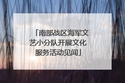 南部战区海军文艺小分队开展文化服务活动见闻
