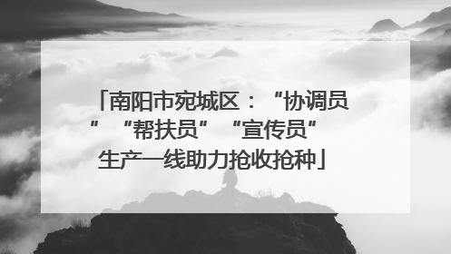 南阳市宛城区：“协调员”“帮扶员”“宣传员” 生产一线助力抢收抢种