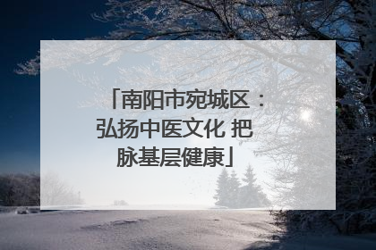 南阳市宛城区：弘扬中医文化 把脉基层健康