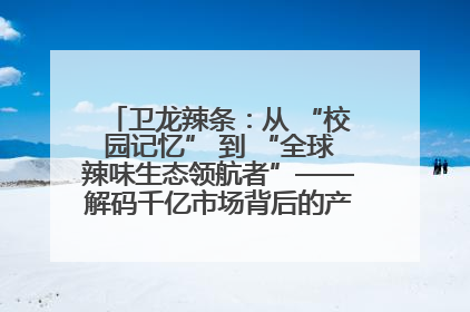 卫龙辣条：从 “校园记忆” 到 “全球辣味生态领航者”——解码千亿市场背后的产品创新与全链路破圈