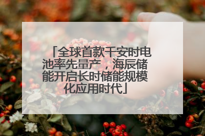 全球首款千安时电池率先量产，海辰储能开启长时储能规模化应用时代