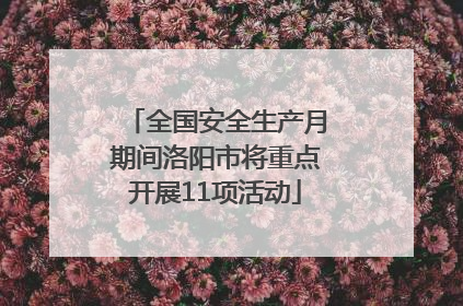 全国安全生产月期间洛阳市将重点开展11项活动