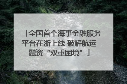 全国首个海事金融服务平台在浙上线 破解航运融资“双重困境”