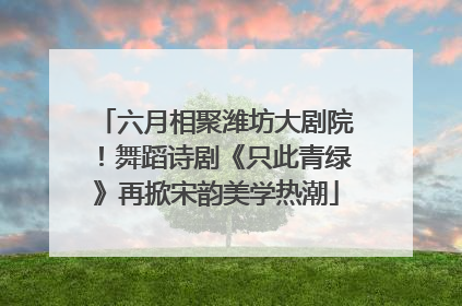 六月相聚潍坊大剧院！舞蹈诗剧《只此青绿》再掀宋韵美学热潮