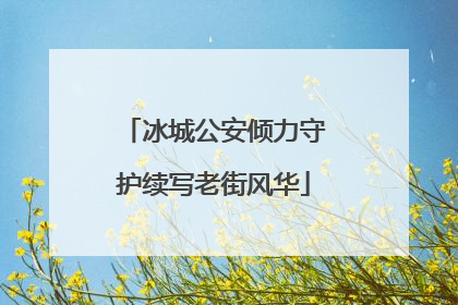 冰城公安倾力守护续写老街风华