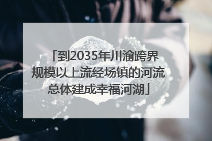 到2035年川渝跨界规模以上流经场镇的河流总体建成幸福河湖