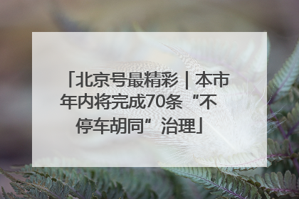 北京号最精彩｜本市年内将完成70条“不停车胡同”治理