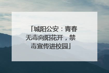 城阳公安：青春无毒向阳花开，禁毒宣传进校园