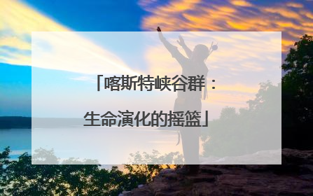 喀斯特峡谷群：生命演化的摇篮