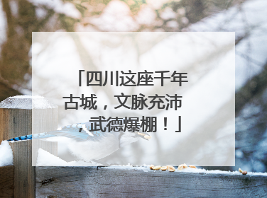 四川这座千年古城，文脉充沛，武德爆棚！