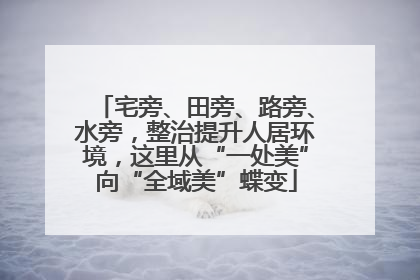 宅旁、田旁、路旁、水旁，整治提升人居环境，这里从“一处美”向“全域美”蝶变