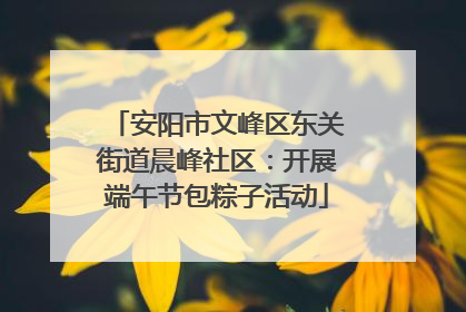 安阳市文峰区东关街道晨峰社区：开展端午节包粽子活动
