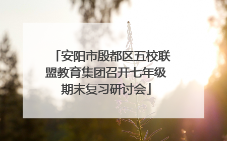 安阳市殷都区五校联盟教育集团召开七年级期末复习研讨会