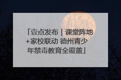 壹点发布｜课堂阵地+家校联动 德州青少年禁毒教育全覆盖