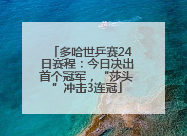 多哈世乒赛24日赛程：今日决出首个冠军，“莎头”冲击3连冠