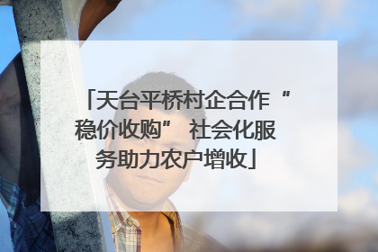 天台平桥村企合作“稳价收购” 社会化服务助力农户增收
