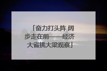 奋力打头阵 阔步走在前——经济大省挑大梁观察