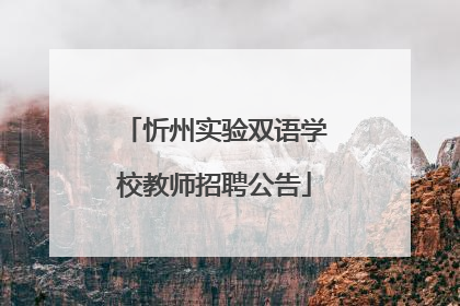 忻州实验双语学校教师招聘公告