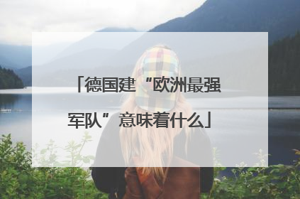 德国建“欧洲最强军队”意味着什么