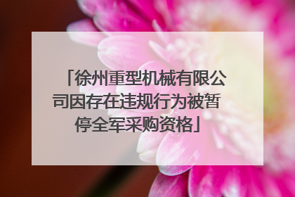 徐州重型机械有限公司因存在违规行为被暂停全军采购资格