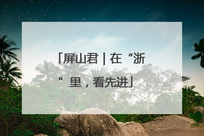 屏山君｜在“浙”里，看先进
