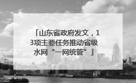 山东省政府发文，13项主要任务推动省级水网“一网统管”