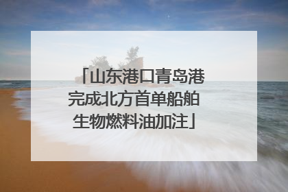 山东港口青岛港完成北方首单船舶生物燃料油加注