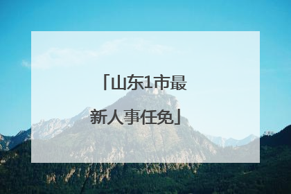 山东1市最新人事任免