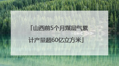 山西前5个月煤层气累计产量超60亿立方米