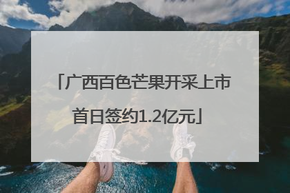 广西百色芒果开采上市 首日签约1.2亿元