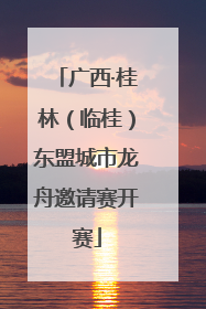 广西·桂林（临桂）东盟城市龙舟邀请赛开赛