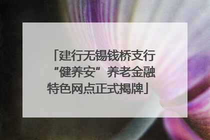 建行无锡钱桥支行“健养安”养老金融特色网点正式揭牌