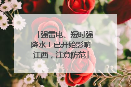 强雷电、短时强降水！已开始影响江西，注意防范