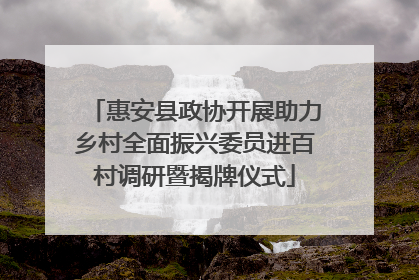 惠安县政协开展助力乡村全面振兴委员进百村调研暨揭牌仪式
