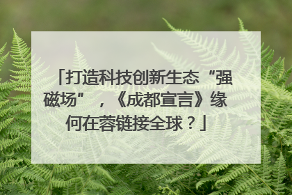 打造科技创新生态“强磁场”，《成都宣言》缘何在蓉链接全球？