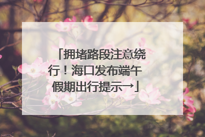 拥堵路段注意绕行！海口发布端午假期出行提示→