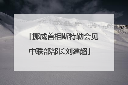 挪威首相斯特勒会见中联部部长刘建超