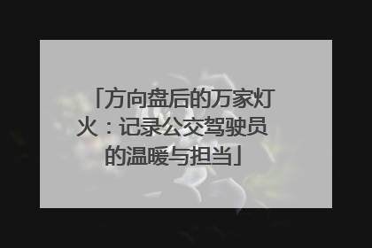 方向盘后的万家灯火：记录公交驾驶员的温暖与担当