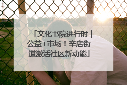 文化书院进行时｜公益+市场！辛店街道激活社区新动能
