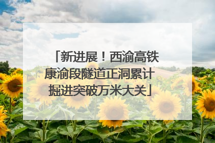 新进展！西渝高铁康渝段隧道正洞累计掘进突破万米大关