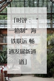 时评：“一箱制”海铁联运 畅通发展新通道