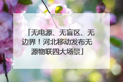 无电源、无盲区、无边界！河北移动发布无源物联四大场景