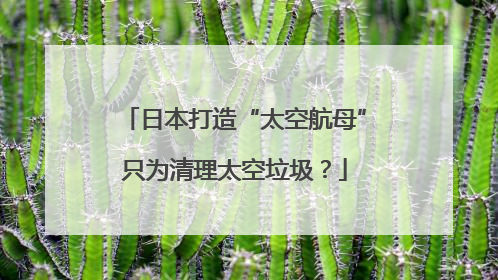 日本打造“太空航母”只为清理太空垃圾？