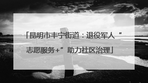 昆明市丰宁街道：退役军人“志愿服务+”助力社区治理
