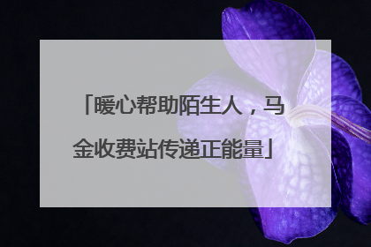 暖心帮助陌生人，马金收费站传递正能量