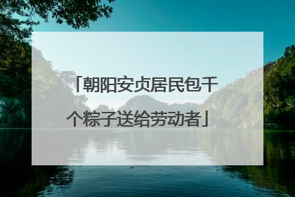 朝阳安贞居民包千个粽子送给劳动者