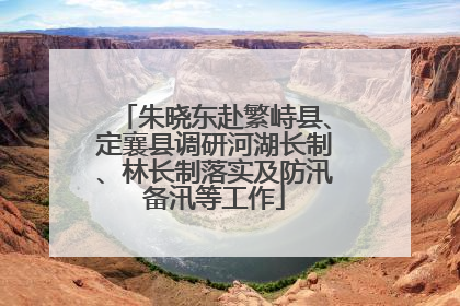朱晓东赴繁峙县、定襄县调研河湖长制、林长制落实及防汛备汛等工作