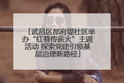 武昌区都府堤社区举办“红巷传薪火”主题活动 探索党建引领基层治理新路径
