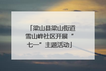 梁山县梁山街道雪山峰社区开展“七一”主题活动