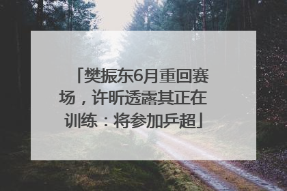 樊振东6月重回赛场，许昕透露其正在训练：将参加乒超